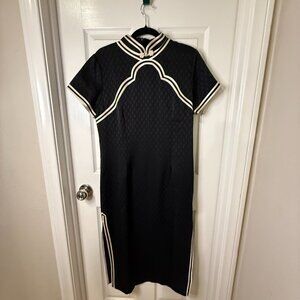 Unbranded Shanghai XL Cheongsam Black/White Dress